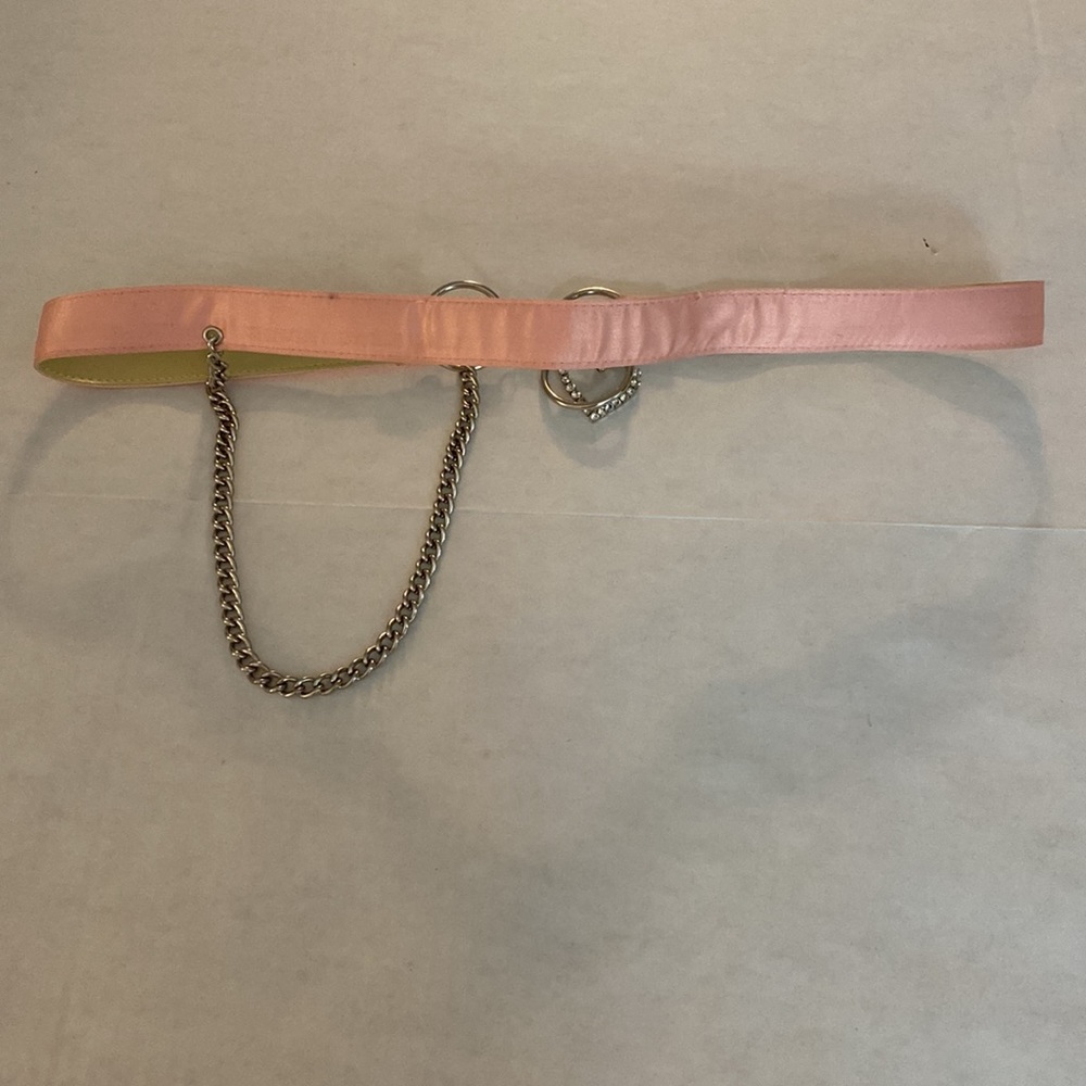Vintage Y2K Chain belt with rhinestone heart Charm - Picture 5 of 10
